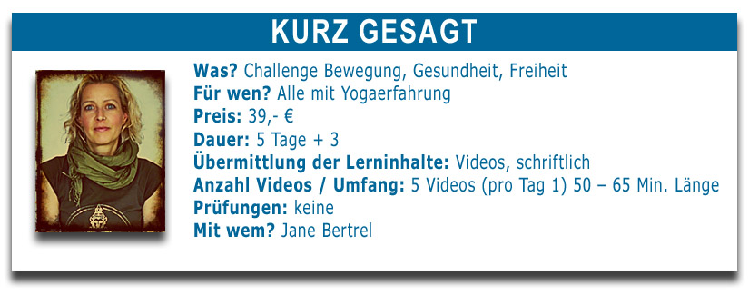 Yoga Challende Online mit Jane