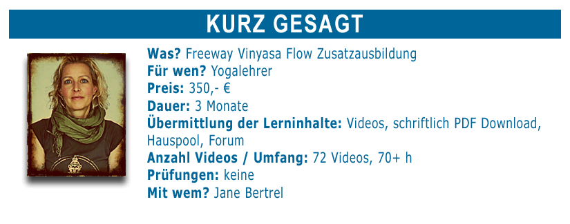 Vinyasa Flow Zusatzausbildung Online mit Jane